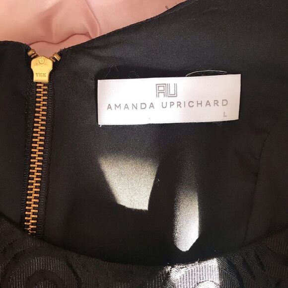 AMANDA UPRICHARD Black Mini Cocktail Dress L 38B - Picture 2 of 16